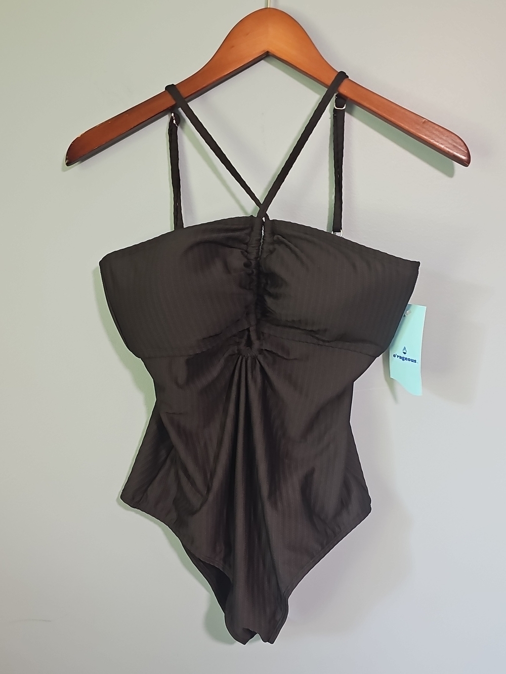 NWT Black O'rageous Swimsuit with Adjustable Straps Size XL